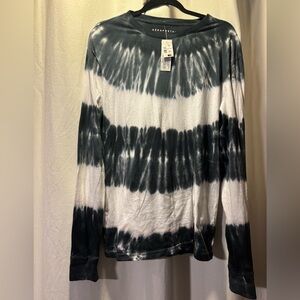 Aeropostale Black and White Tye Dye Unisex Long Sleeve Shirt